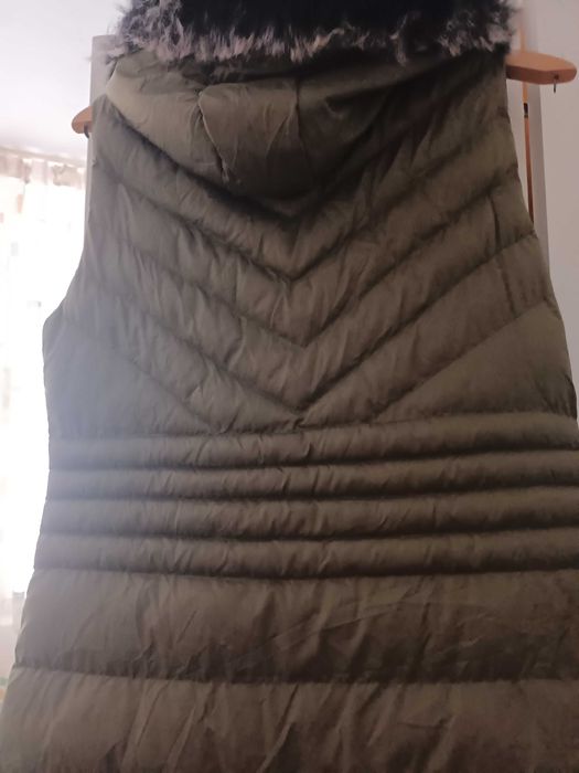 Дълъг дамски пухен елек