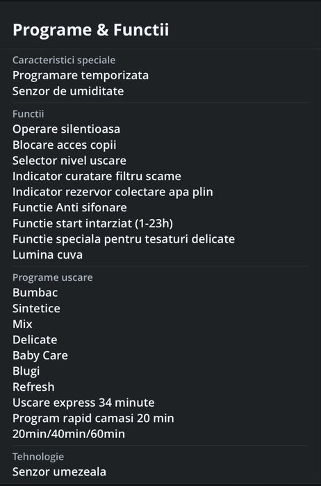 Uscator de rufe Heinner, 8 kg, cu pompa de caldura