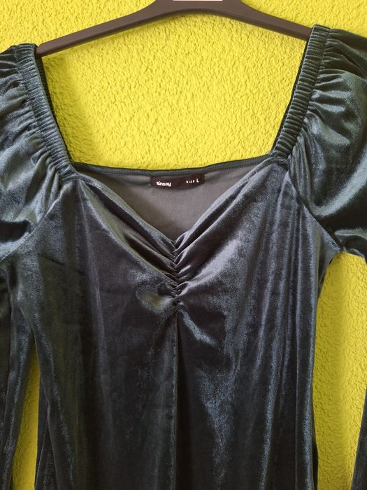 Rochie catifea verde