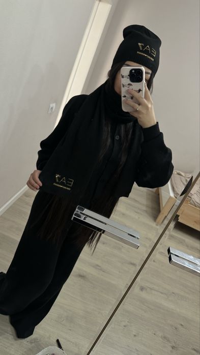 EA7 шапка с шарфиком комплект