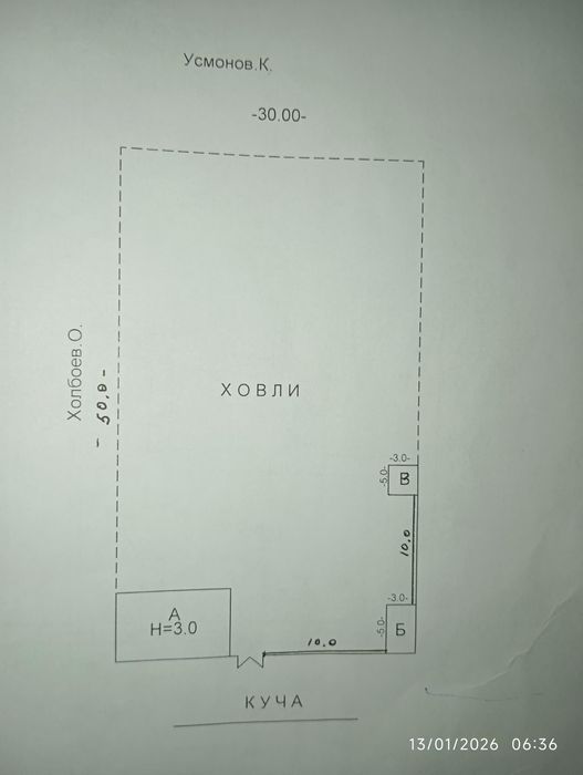 Xovli sotiladi 16 sotuxli Paxtaobod