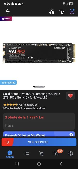 SSD M2 Samsung 990 Pro de 2TB
