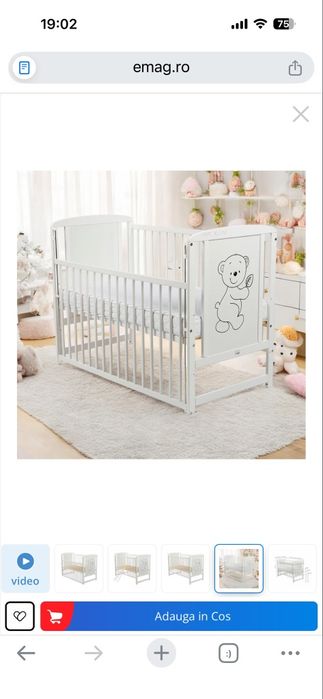 Pătuț din lemn BabyNeeds