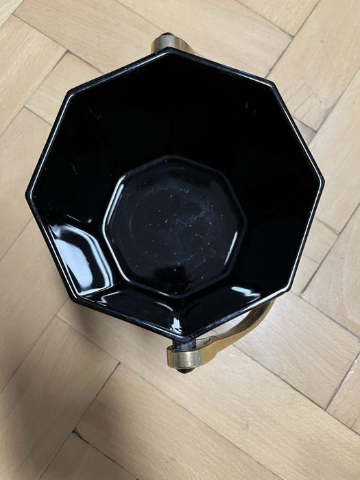 Френска ретро осмоъгълна ретро черна стъклена кофа за лед