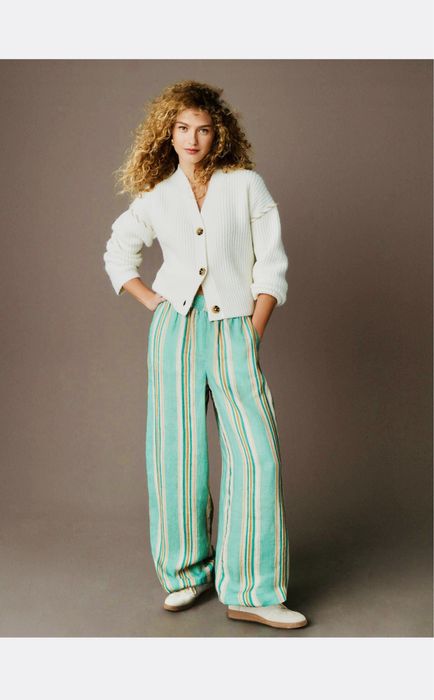 Льняные брюки в полоску