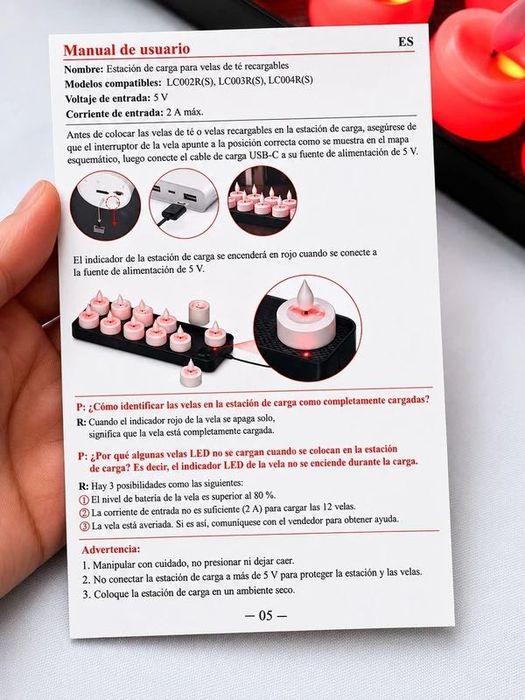 Set 12 lumanari LED reincarcabile