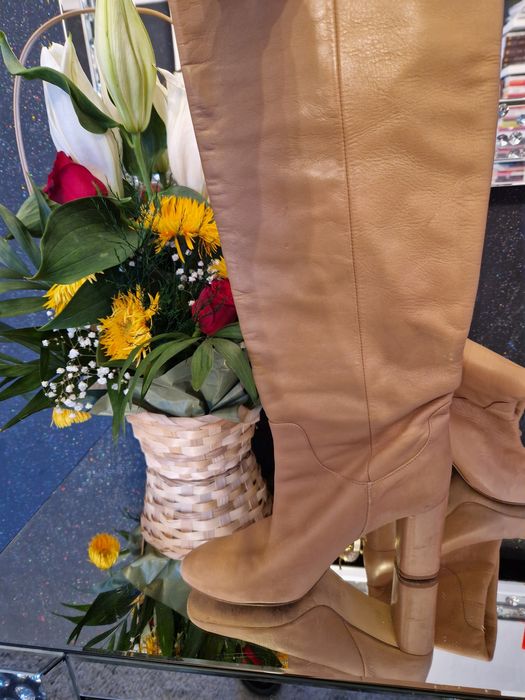 Cizme crem/maro dama ZARA