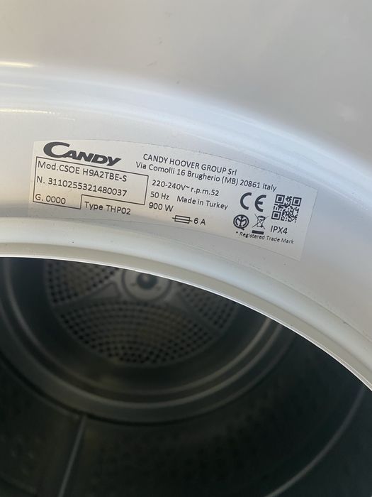Сушилня Candy CSOE H9A2DE-S, Термопомпа, 9 кг, Клас