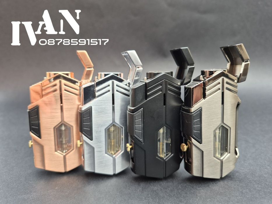 Запалка за пури с двоен джет Flabox  с вграден пънч за дупчене на пури