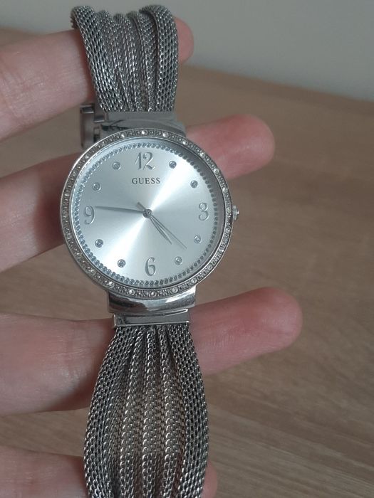 Ceas Damă GUESS Chiffon Silver W1083L1 Original – Argintiu cu Cristale