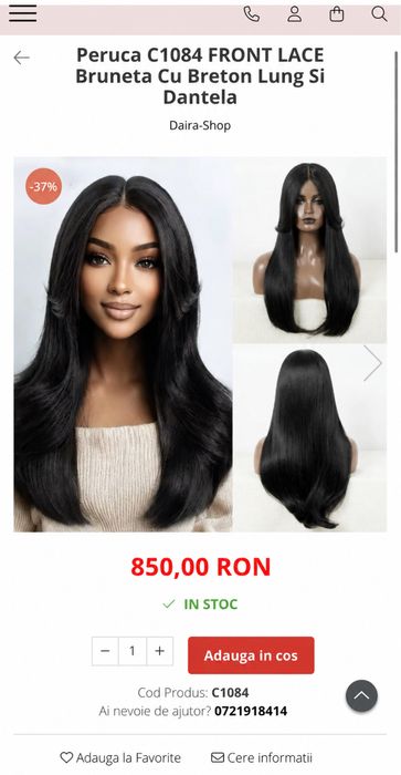 Peruca neagra noua