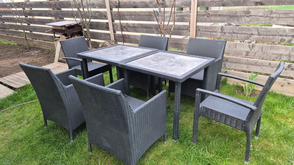Set Mobilier  gradina/terasa fake ratan negru
