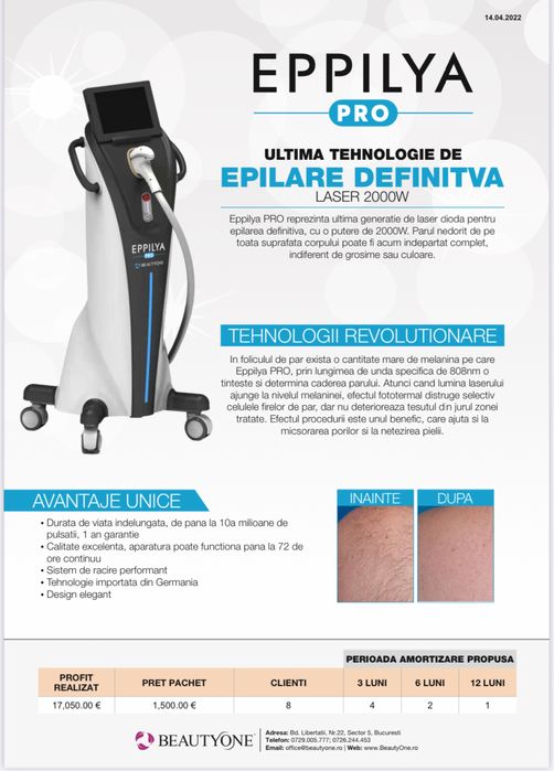 Aparat de epilare definitiva Eppilya PRO