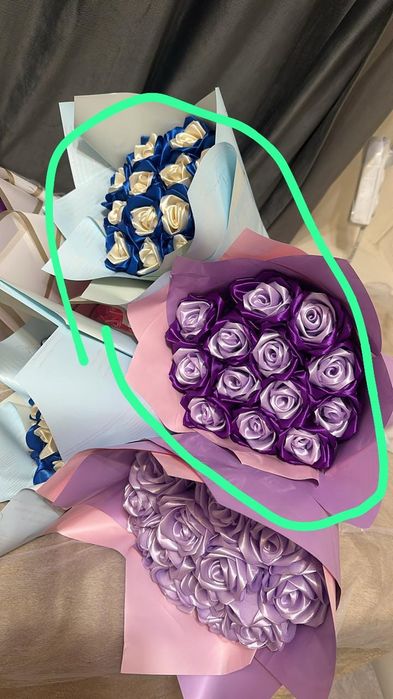 Делаю розы из атласных лент