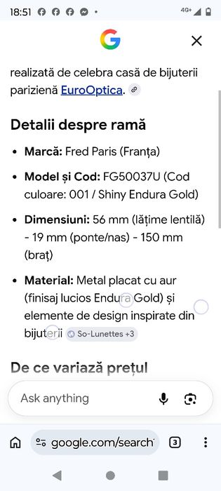 Ochelari Fred gold shiny Endura