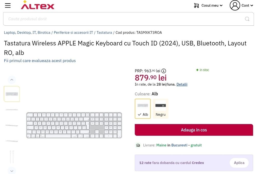 Apple Magic Keyboard USB‑C cu Touch ID și Numeric Keypad – Nou, Sigilat