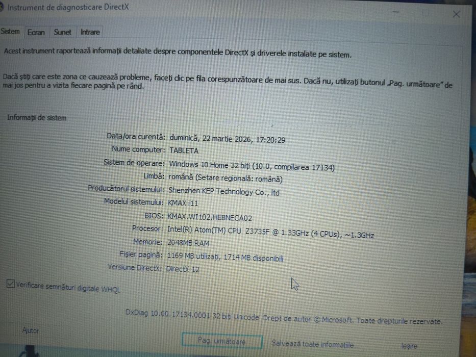 Vând laptop tableta Kmax i11
