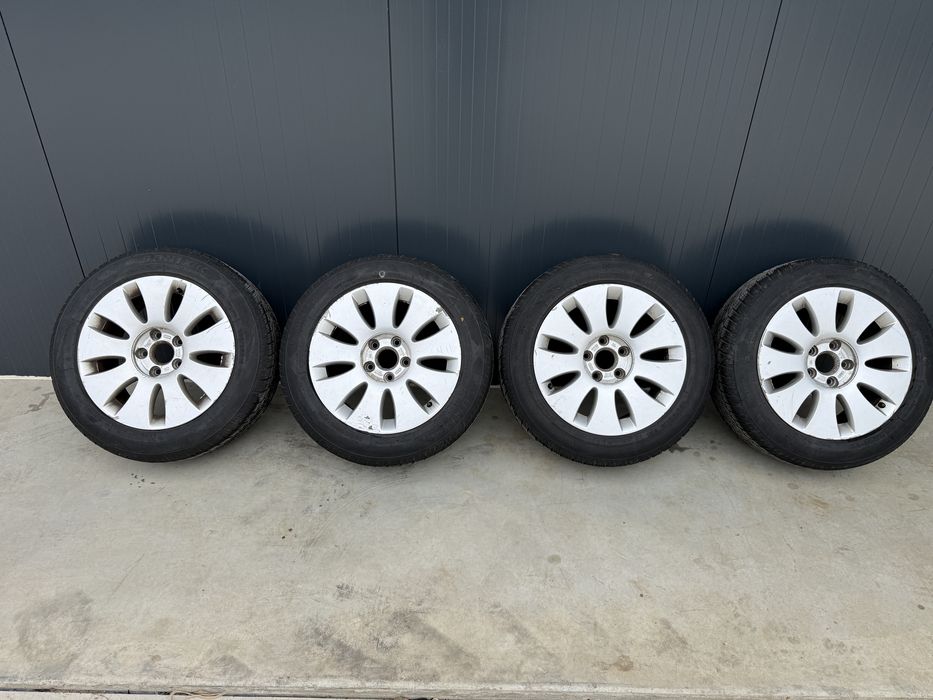 Set 4 Jante Aliaj Originale Audi A4 (5x112) + Anvelope NOI 205/55 R16