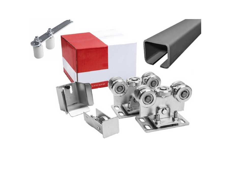 Kit poarta autoportanta 70x70mm, carucioare REGLABILE