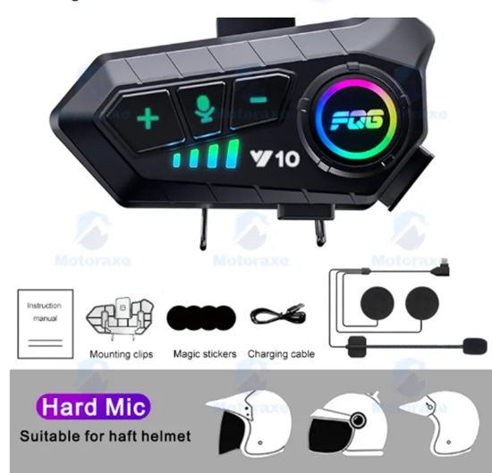 Слушалки за каска Безжичен телефонен комплект V10 Intercom интерком