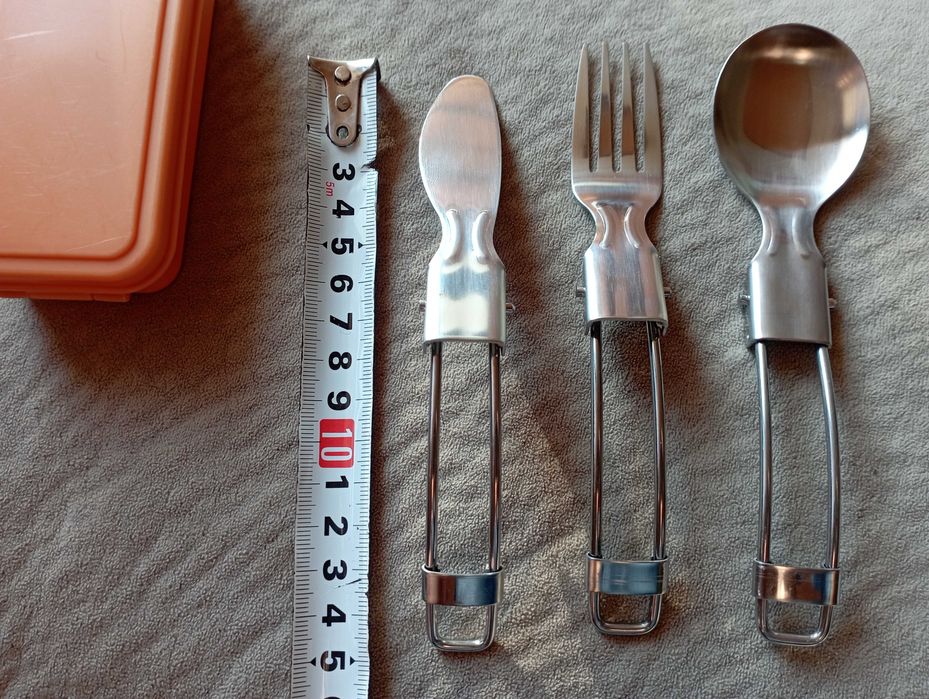 Комплект 3 в 1 от сгъваеми прибори за хранене от неръждаема стомана