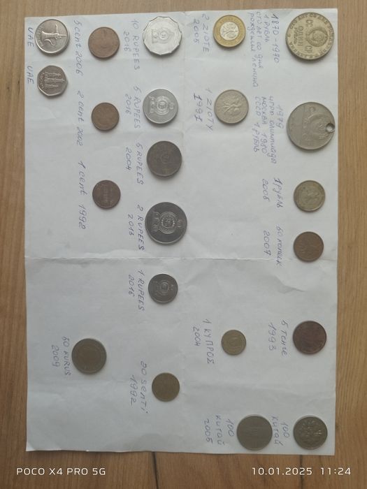 Монеты разные для нумизматов в коллекцию