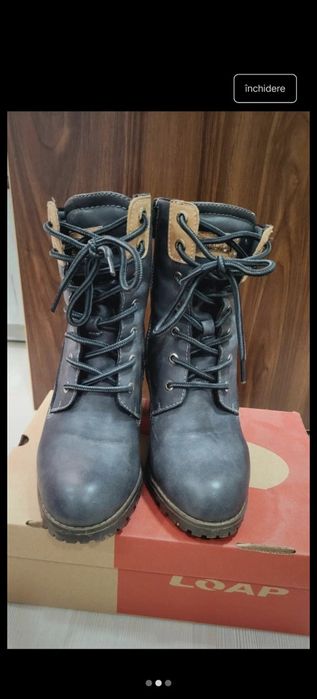 Ghete până la gleznă,cu șireturi mărimea 36-37