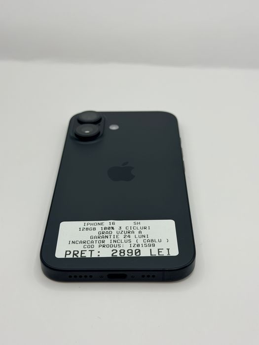 Iphone 16 Negru 128GB 100% Garantie Rate BuyBack - zonemag.ro