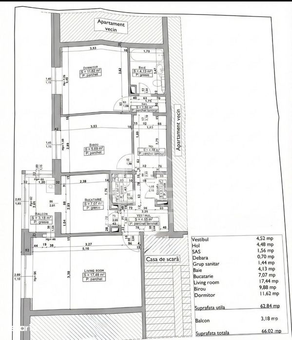Apartament 3 camere,2 bai, decomandat, renovat, zona Girocului