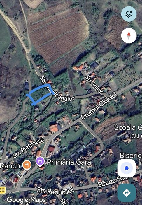 Teren intravilan 619 mp in sat Cara  la 18 km de cluj