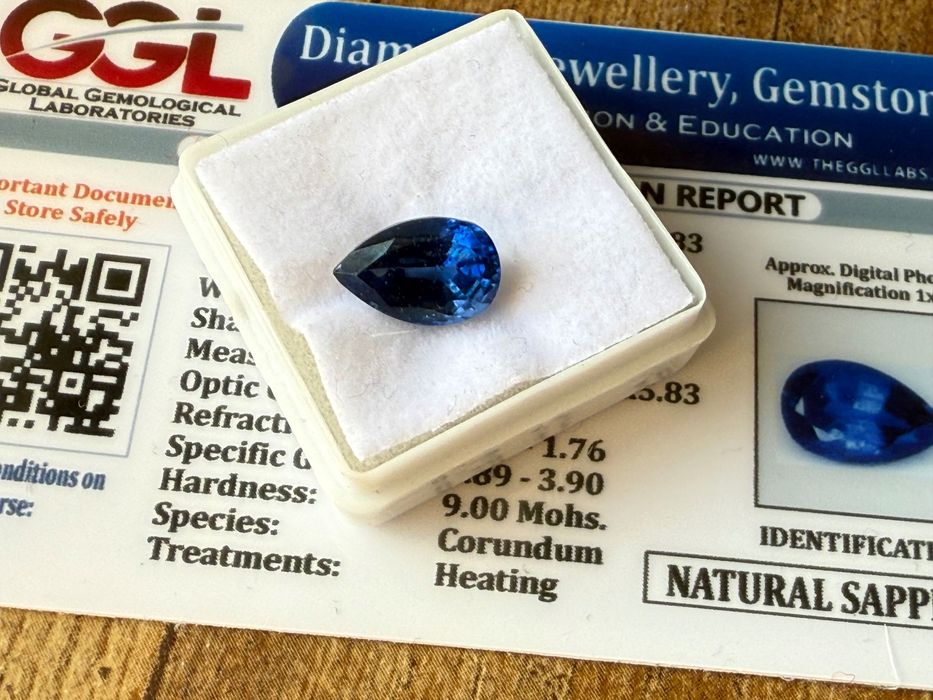 Сапфир - 4.07 КАРАТА + Сертификат