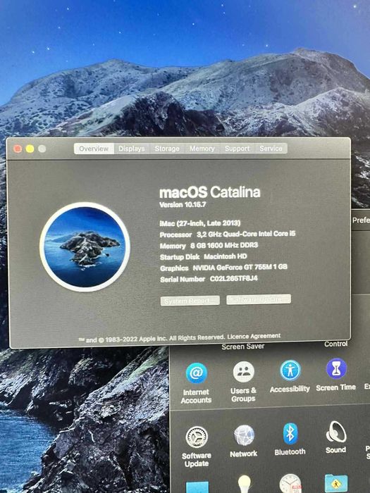 iMac 27” Late 2013 / i5 3.2GHz / 8GB RAM / 1TB – със спукан дисплей