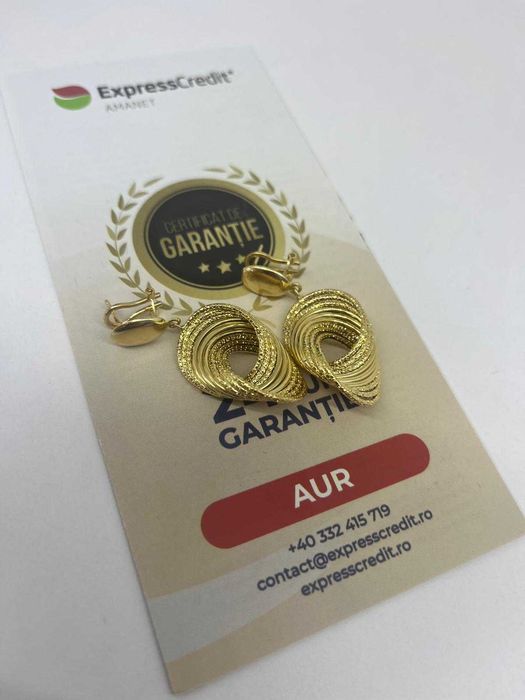 Cercei aur 18k 4.78g (Ag50 Galata B.8303) Garantie 2 ani!