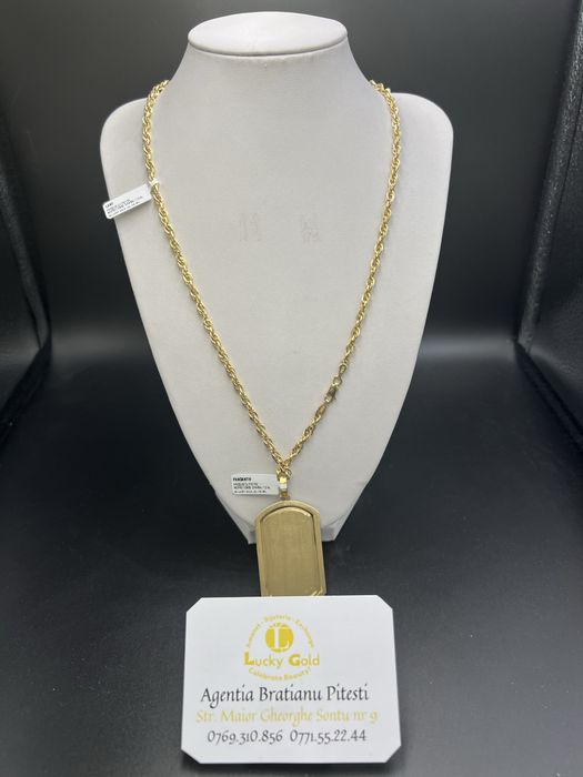 Lant,pandantiv  14k 7,47, 8,95 gr lungime 55cm cod 22750,21202
