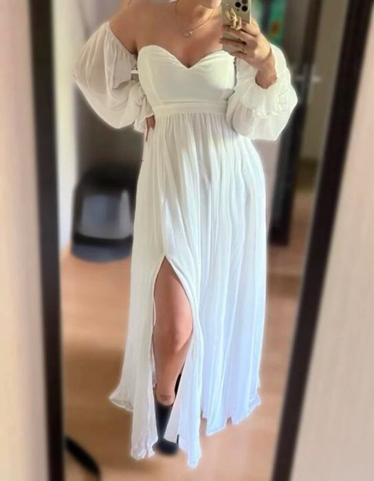 Rochie lunga Boho de mireasa cununie evenimente pe plaja