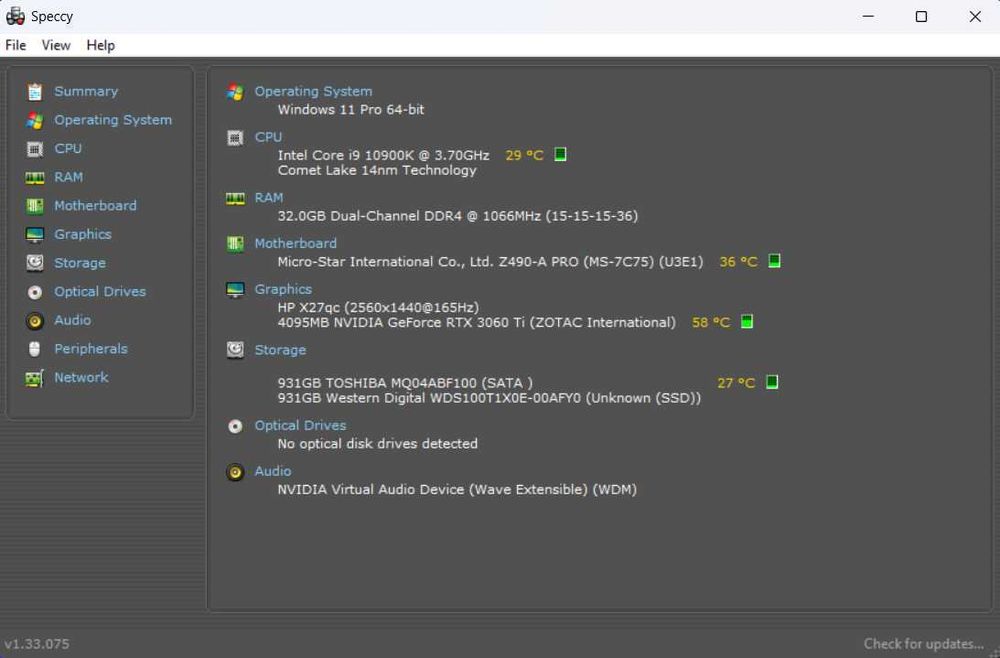 Desktop Gaming-PC i9-10900K 32gb 2tb 3060ti