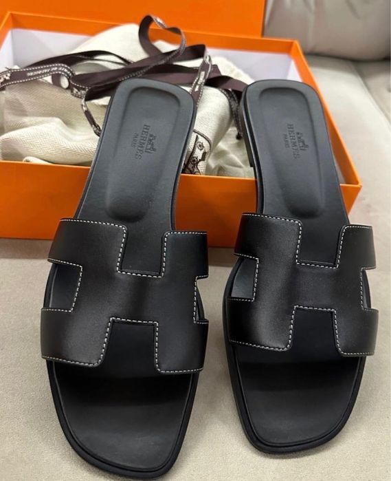 Vand Papuci Slapi Hermes de femei din piele naturala Full Box 36 37 38 39
