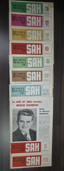 Colecție Revista Română de Șah anii '80 – set aproape complet, vintage