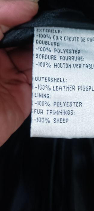 "NAF NAF", дизайнерско Винтидж палто, естествена кожа, велур, р-р 38-4