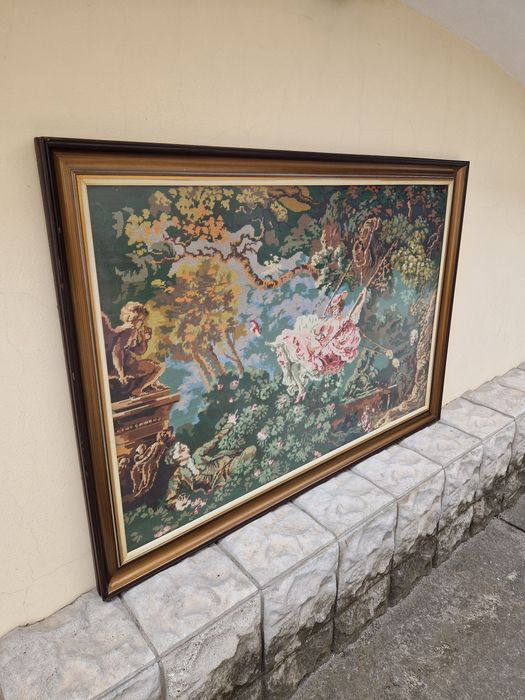 Огромен изключително красив антикварен гоблен