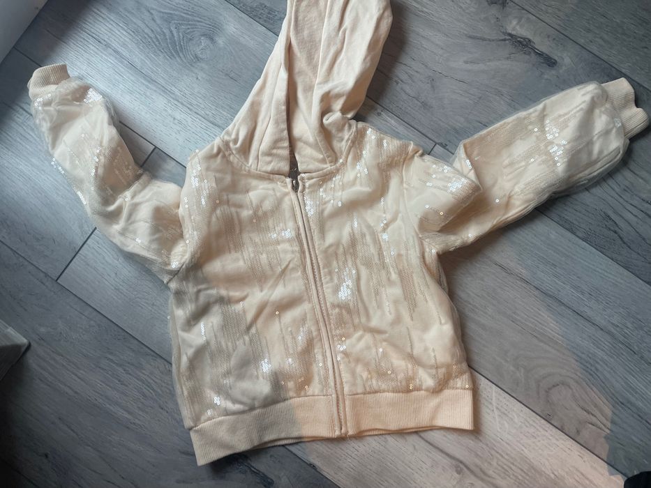 Bluzon cu fermoar, paiete, firma italiană, fetițe 4-6 ani