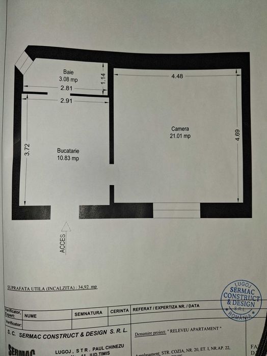 Proprietar, vând apartament cu 1 cameră, acte la zi, zona Elisabetin