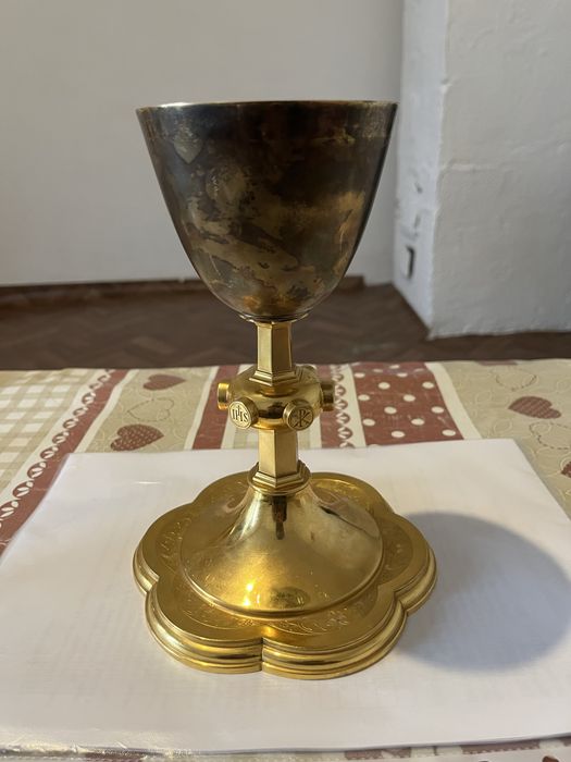 Vand potir din argint suflat cu aur