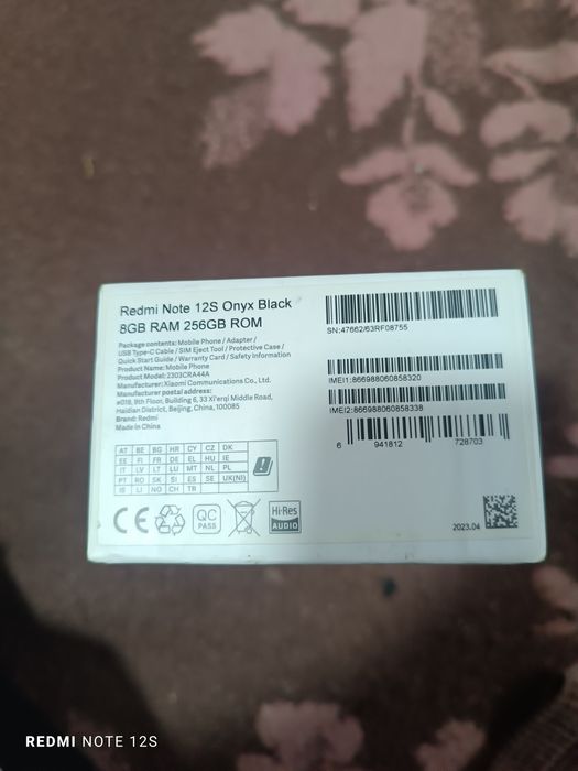 Masalan Redmi note 12s