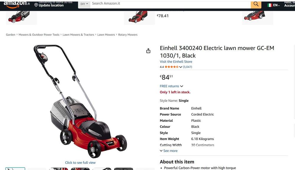 Mașină electrică de tuns iarba Einhell 3400240 GC-EM 1030/1