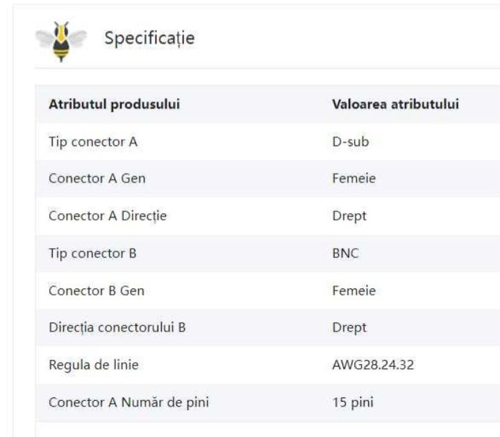 Cablu CCTV VGA 15 pini la 8 BNC