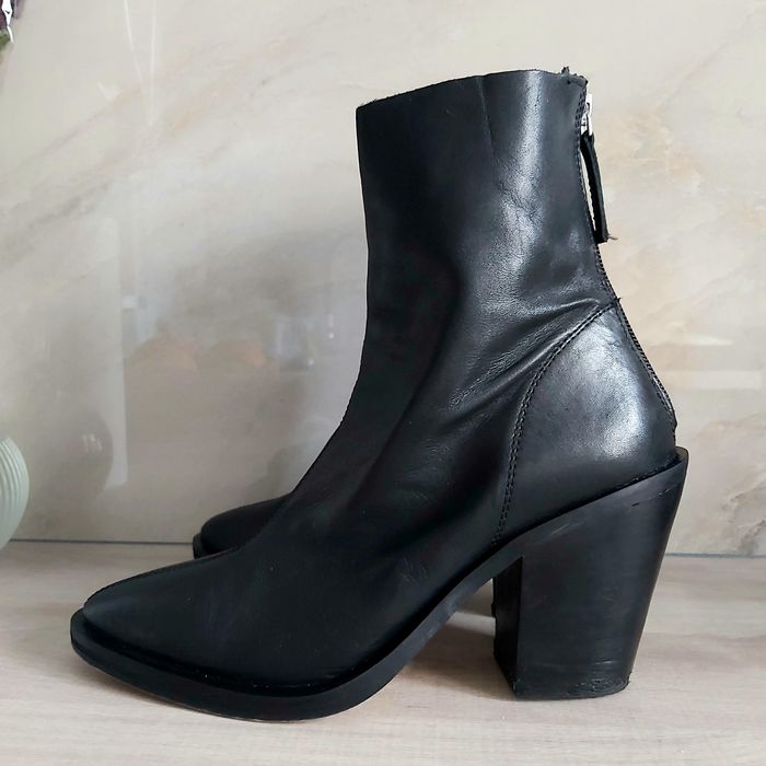 Botine negre de damă TOPSHOP, din piele naturală, mărimea 37