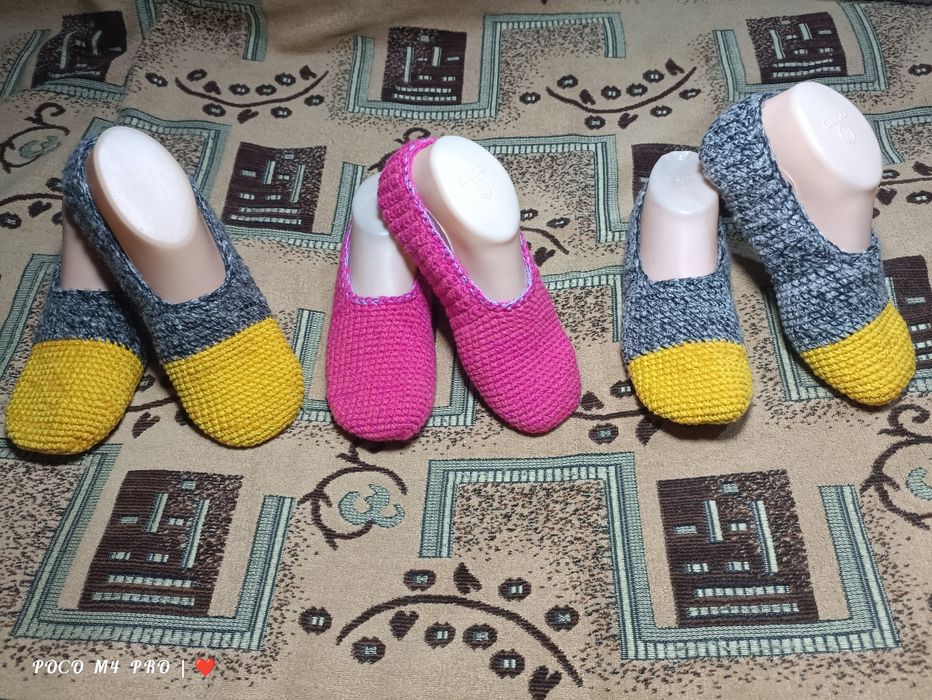 Вязаные  тапочки