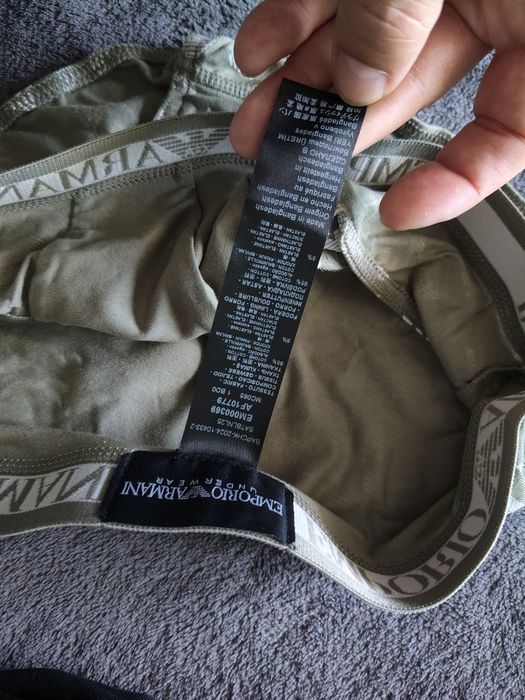 Emporio Armani set 3 chiloți bărbătești negru-negru-verde masliniu marimea S noi originali