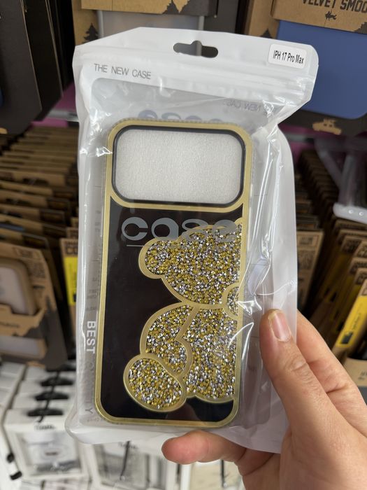 iPhone 17 Pro,iPhone 17 Pro Max Tedy Bear блестящ огледален кейс